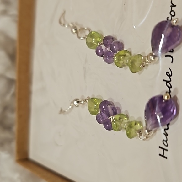 Amethyst/Peridot Earrings - Picture 5 of 8